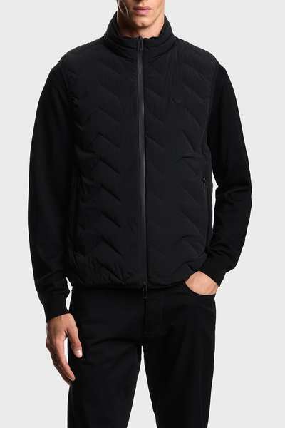 Emporio Armani Regular Fit Logo Quilted Stand Collar Puffer Vest Men's Vest E...