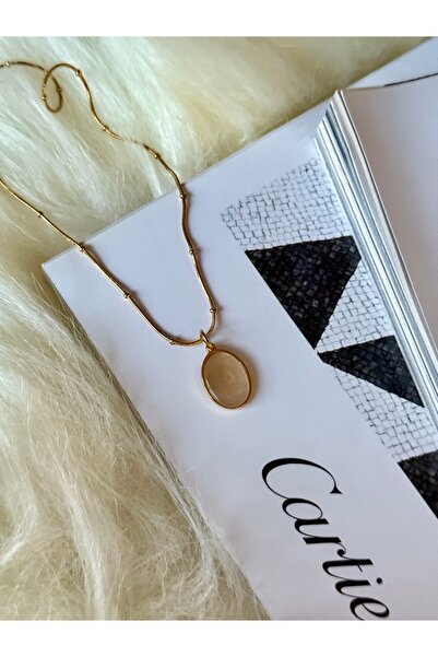 YOUES JEWELRY Steel Dorica Chain Natural Stone Women's Necklace