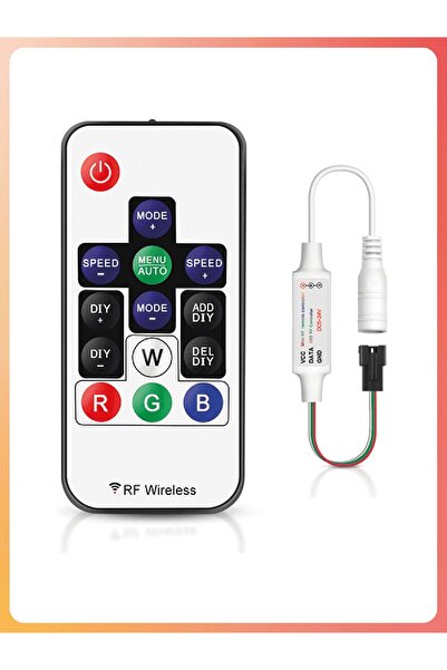 Miotek RGB Led Pixel Şerit Kontrol Modül ve 14 Tuş RF Kumanda WS2811 / WS2812B