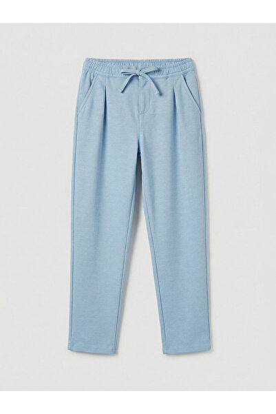 LC Waikiki Παιδικό παντελόνι LCW για αγόρια, μπλε, με ελαστική μέση και πιέτες