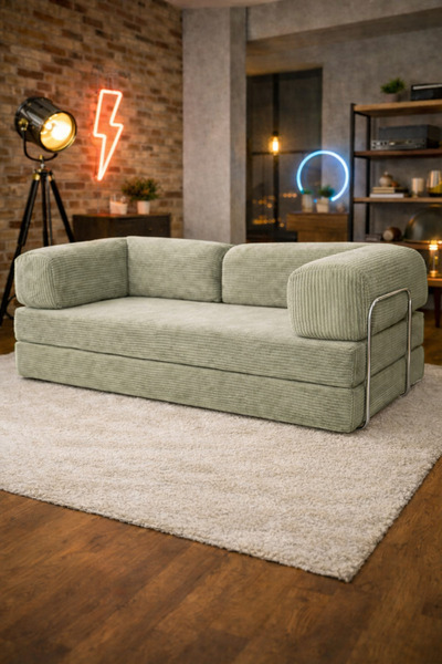 OVİSCO Kanepe Fitilli Kadife Yatak Olabilen Kanepe–Oyun, TV, Sinema Koltuğu |...