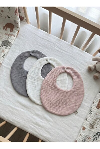 Boho Piccolo Oval 3-Piece 100% Cotton 8 Layer Muslin Baby Feeding Bib Collar ...
