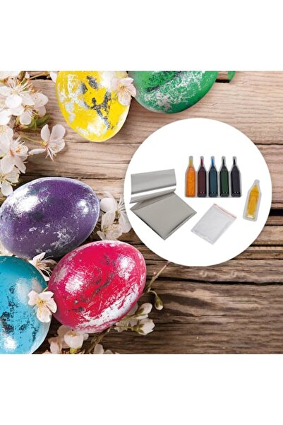 OEM Egg Dye Set with 5 Colors & Silver Effect Foil