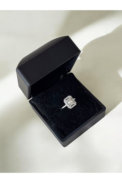 ACQUA BELLA 925 Ayar Gümüş Kaplama Baget Yüzük - Ciddi İlişki Yüzüğü 14 Şubat...