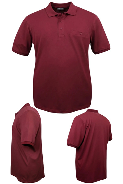 marufshop Men's Large Size Lycra Pique Polo Collar Pocket T-Shirt, Suitable f...