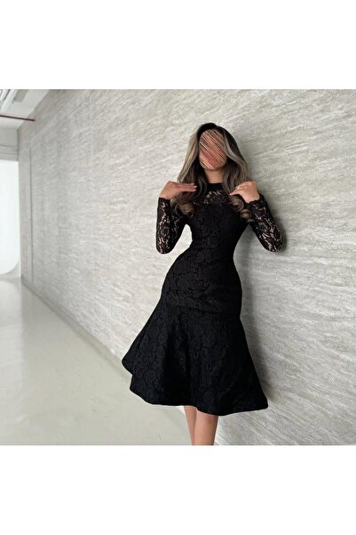 Rovanafashion Black lace dress