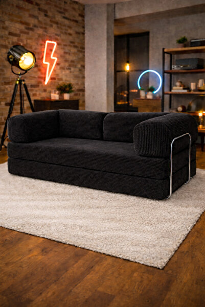 OVİSCO Kanepe Fitilli Kadife Yatak Olabilen Kanepe–Oyun, TV, Sinema Koltuğu |...