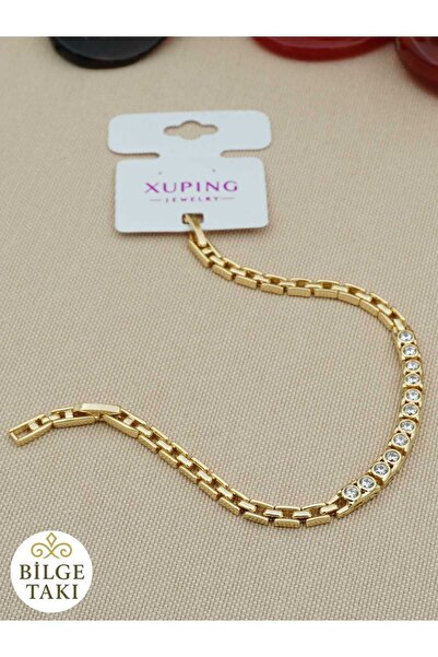 Bilge Takı سوار فولاذي من Xuping مرصع بحجر الزركون الفاخر، سوار فولاذي لا يتأكسد