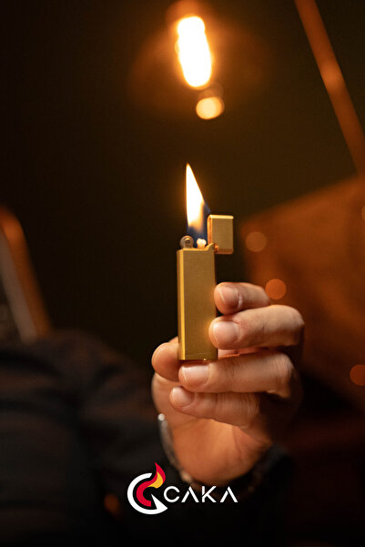 Caka Zen Serisi El Yapımı Pirinç Benzinli Çakmak Gold Minimal Tasarım