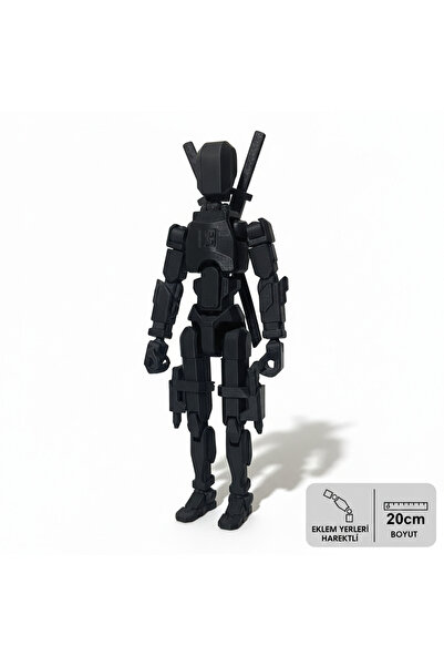 NBShop Dummy13 Aksiyon Figür Robot - Tüm Eklemleri Hareketli - 20cm - Siyah (...