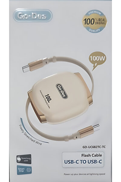 Go-Des Retractable charging and data transfer cable supporting fast charging ...