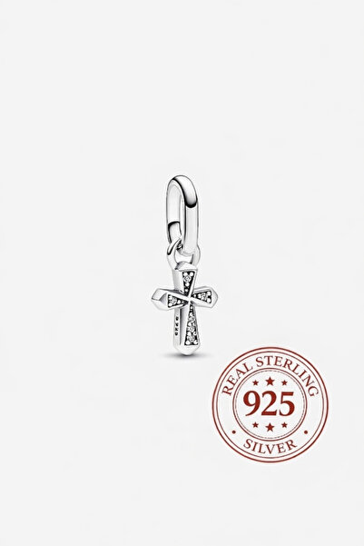 Lovecharm S925 ME Işıltılı Haç Mini Sallantılı Charm