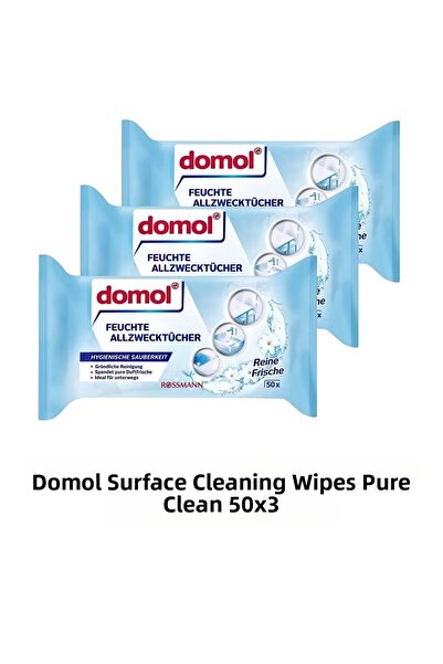DOMOL Surface Cleaning Wipes Pure Cleaning 50 Pack (3 Pieces)