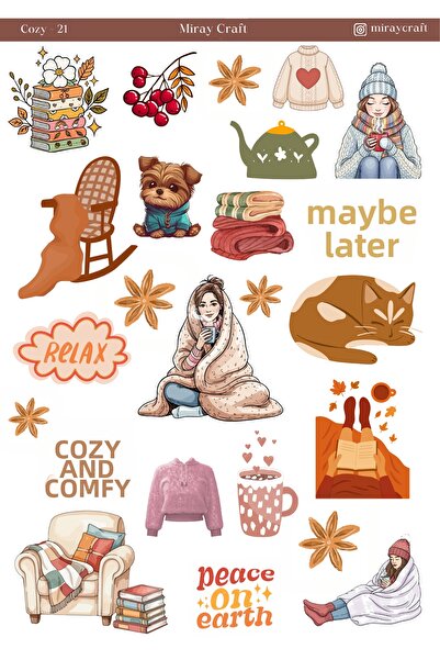 MirayDesign 1 Piece Hot and Peaceful Moments Themed Sticker(12X17 cm)For Scra...