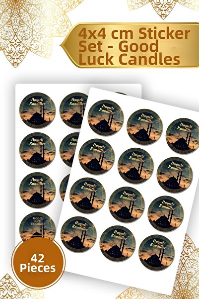 Sticker Ekspres Auspicious Kandil Sticker Blessed Days Kandil Sticker Waterproof