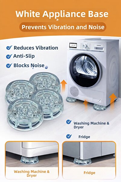 Hayveys 4 bucăți suport pentru produse albe picior pentru mașină de spălat va...