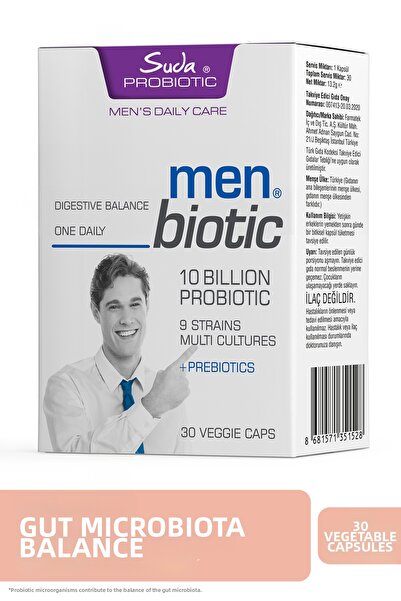 Suda Vitamin MenBiotic Probiotic + Prebiotic للرجال، الجهاز الهضمي، المناعة و...