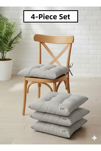 Bemrax Set de 4 perne de lux pentru scaune - perne cusute special, cu șiretur...