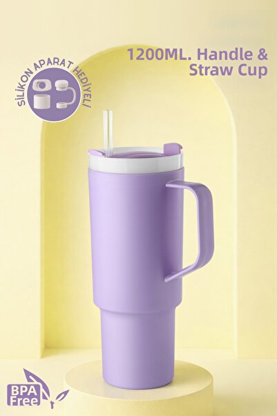 Nandy Home حجم كبير، 1200 مل، مع مقبض وشفاطة. زجاجة ماء وقارورة - هدية جهاز س...