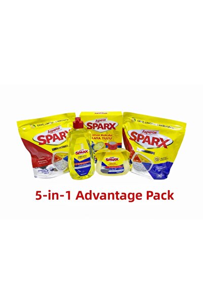 ASPEROX Dishwasher Tablet 30X2+400Ml Detergent+250Ml Cleaner+1500Gr Salt