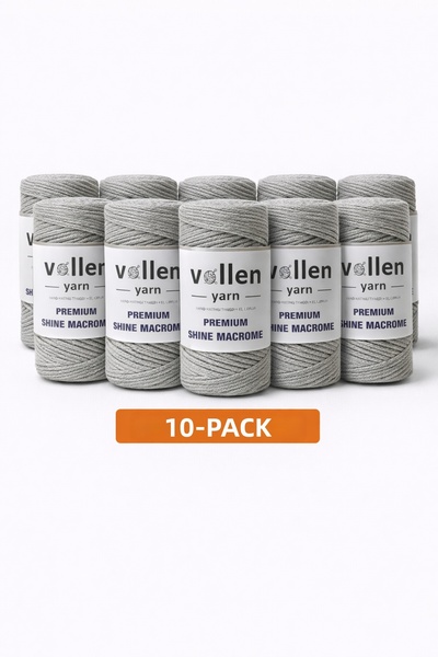vollen yarn Premium Shine Glitter Macrame Cord 100Gr 150m 10 Pack Bag Supla B...