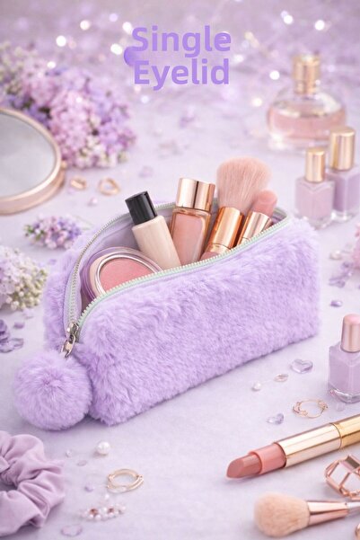 Bambus Плюшена текстилна чанта с едно отделение, многофункционална, с цип, за...