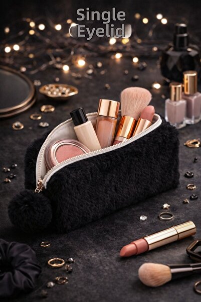 Bambus Плюшена текстилна чанта с едно отделение, многофункционална, с цип, за...