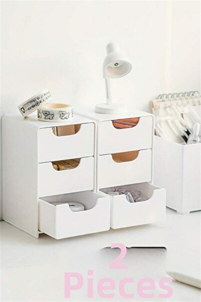Mutfak Köşesi 2 Pieces Mini Drawer Organizer with 3 Drawers Multi-Purpose Jew...
