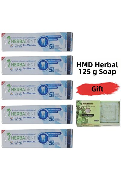 Herbadent معجون أسنان خالٍ من الفلوريد بخلاصة النباتات × 5 قطع وصابون HMD 125...