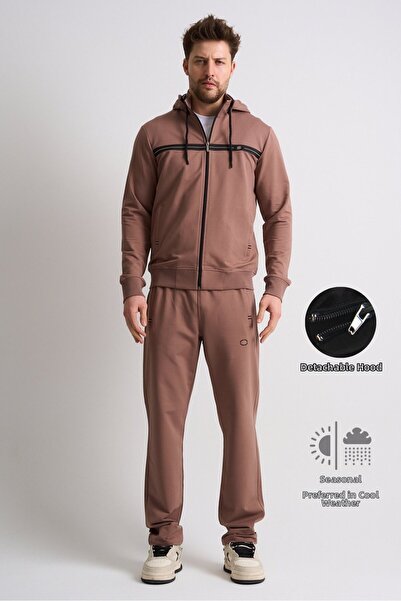 Shooter Sportswear Mink Classic Men's Tracksuit Set with Removable Hood, Comf...