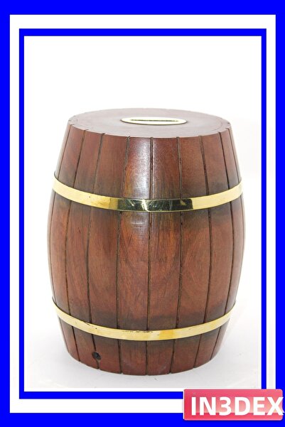 İN3DEX برميل خشبي لتجميع العملات بحجم 18 سنتيمتر