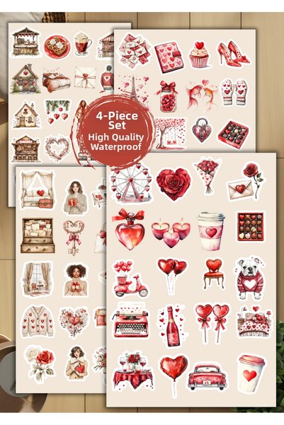 VORACRAFT 4-Piece Valentine's Day Gift Sticker D00019