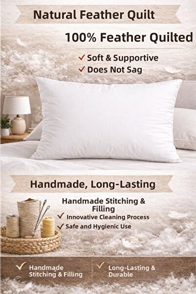 CESSTORE حشوة داخلية لوسادة السرير من ريش الإوز فائقة النعومة، مصنوعة يدويًا،...