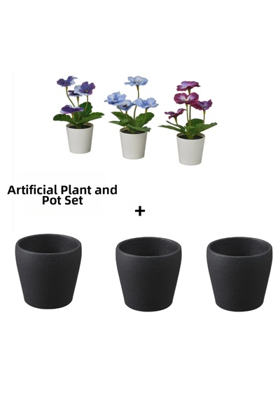 IKEA Fejka Set of 3 Plants with 3 Persillade Pots Artificial Plant, Multicolo...