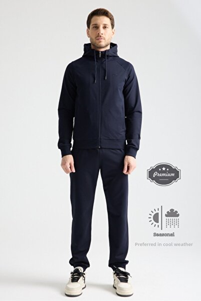 Shooter Sportswear Navy Blue Elit Class Men's Tracksuit Set Seasonal Hooded C...