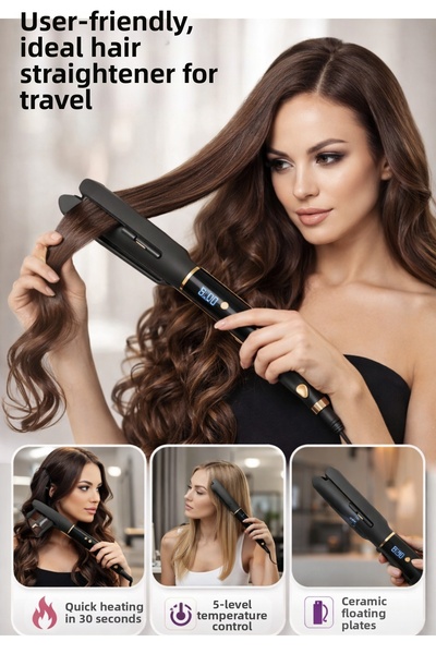 Teknoşık Placă ceramică profesională pentru îndreptat părul, cu 5 niveluri de...