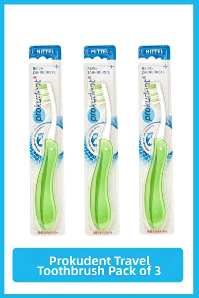 prokudent فرشاة أسنان فردية بحجم السفر 3 قطع