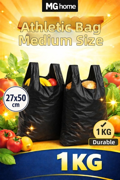 VENON 1 kg Medium Black Athlete Bag ❤️   Durable Grocery, Vegetable, and Rest...