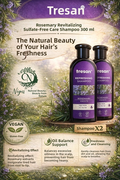 Tresan شامبو بيبري رايزنج كير النباتي - للشعر الدهني والجاف - 300 مل - × 2 قطعة