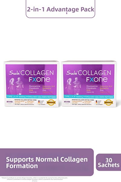 Suda Collagen Fxone Powder Sachet Unflavored - Type I-Ii-Iii Collagen + C,Zn,...