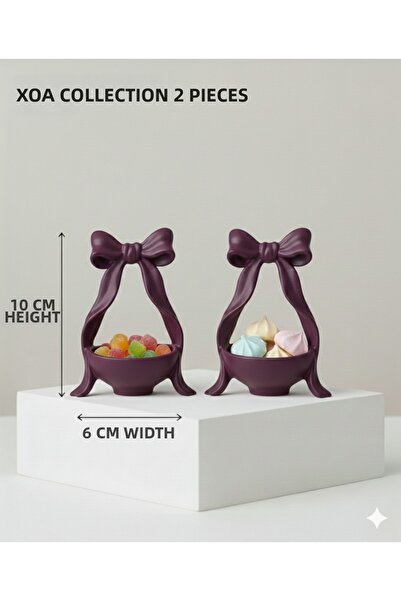 XOA Collection Tiny Charm |   Modern 2-Piece Coffee Side Serving Set with Bow...