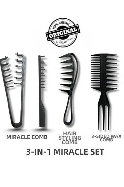Acarlar Ticaret مجموعة المشط والتصفيف الأصلية المعجزة المكونة من 3 قطع