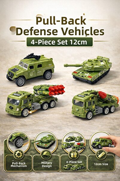 YILDIRIM OYUNCAK 4 قطع من المركبات العسكرية البلاستيكية عالية الجودة - مجموعة...