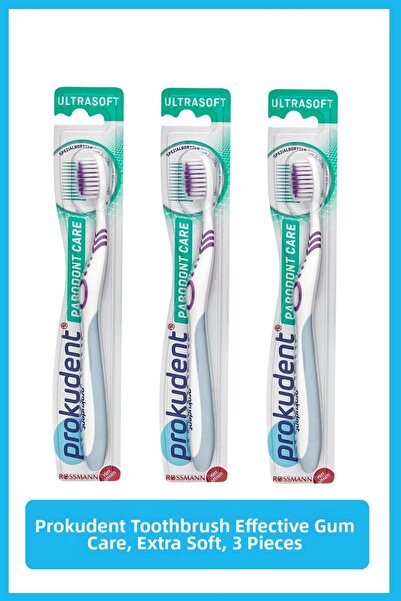 prokudent فرشاة أسنان فعالة للعناية باللثة، فائقة النعومة، 3 قطع