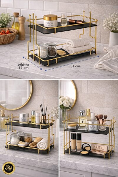Snow Homs Bathroom Cosmetic Jewelry Organizer Multi-Purpose Organizer 2-Tier ...