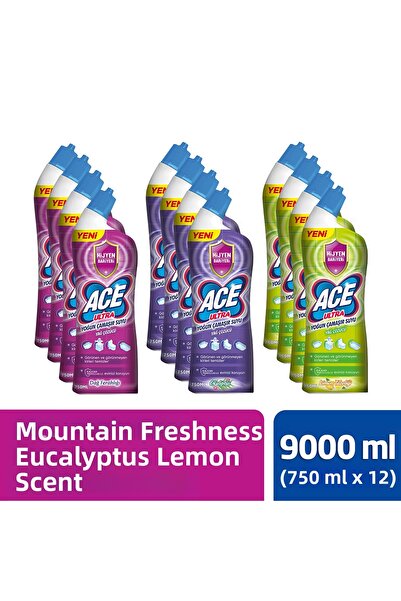ACE Ultra Power Jel Kıvamlı Çamaşır Suyu Limon + Dağ Tazeliği + Okaliptus 810...