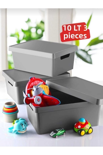 pure age 10 Lt. Box with Lid 3 Organizer Boxes