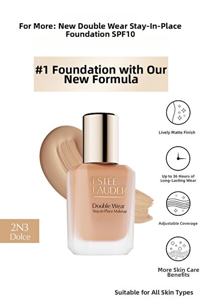 Estee Lauder Дълготраен матов фон дьо тен с двойно нанасяне, което не се разм...