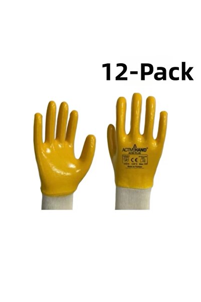 Generic Brand Acti̇vehand Ac-02 Plus Fully Coated Yellow Nitrile Professional...