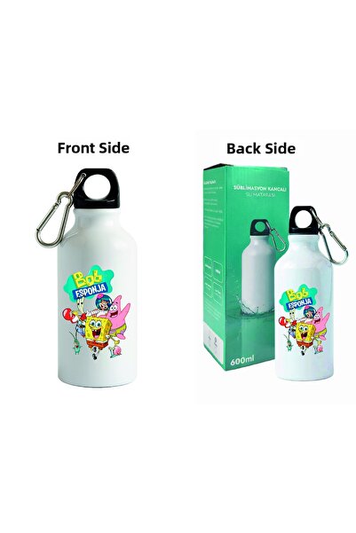 DKDZ SHOP Sunger Bobbb Printed Metal Water Bottle with Hook - 600ml